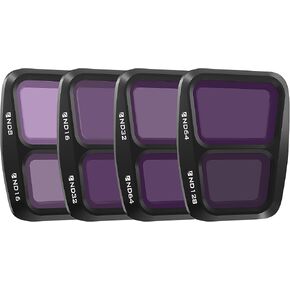 Freewell Split ND 4-Pack Filter Kit for Air 3 - ND8/ND16, ND16/ND32, ND32/ND64, and ND64/ND128 GimbalSafe Technology (NOT Compatible AIR 3S)