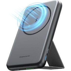 INIU for MagSafe Portable Charger, Ultra Slim 6000mAh 20W Magnetic Power Bank with Foldable Stand, USB-C in&Out Wireless Battery Pack, for iPhone 16/16 Plus/16 Pro/16 Pro Max, iPhone 15/14/13/12