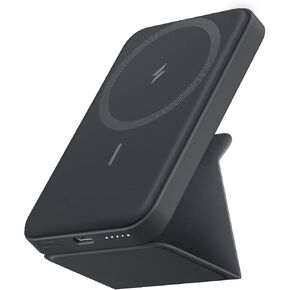 Anker Magnetic Battery (MagGo), 5,000 mAh Foldable Magnetic Wireless Portable Charger and USB-C for iPhone 15/15 Plus/15 Pro/15 Pro Max, iPhone 14/13 Series (Dolomite White)