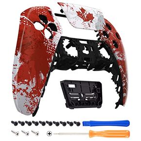 eXtremeRate Impression Canada Flag Touchpad Front Top Shell Compatible with ps5 Controller, DIY Replacement Shell Custom Touch Pad Cover Faceplate Compatible with ps5 Controller