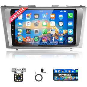 Radio for Toyota Camry 2006 2007 2008 2009 2010 2011, Rimoody Android 13 Car Stereo 9 Inch Touch Screen with GPS Navigation Bluetooth FM/RDS WiFi Mirror Link Backup Camera