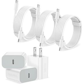 iPhone Charger Fast Charging【Apple MFi Certified】 3Pack USB-C Wall Charger Block with 6FT USB C to Lightning Cables for iPhone 14/14 Pro/14Pro Max/13/13 Pro/12/12 Pro/12 Pro Max/11/Xs Max/XR/X