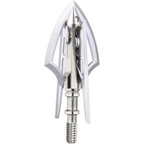 6Pack Broadheads 100 Grain Fixed Blades&2 Mechanical Blades 2 inch Cutting Dia