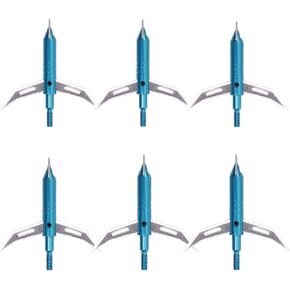 FUNTRESS 6PK Broadheads 100 Grain 2 Blade Arrow Points Tip for Hunting Game