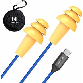 MIPEACE Ear Plug Headphones for Work, Work Earbuds USB Type C Headphones Earphones for Industrial Safety Construction(Without Mic & Control)