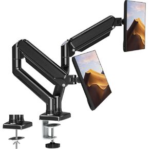 Dual Monitor Mount Fits 13 to 32 Inch Computer Screen, Dual Monitor Arm Hold up to 19.8lbs Each, Full Motion Monitor Desk Mounts for 2 Monitors, Gas Spring Monitor Stand, VESA Mount