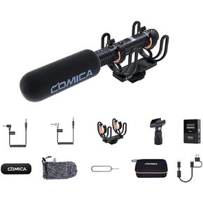comica VM30 Shotgun Microphone, with Wireless Modes, Digital/Analog Output, 75/150Hz Low-Cut Filter Modes, Universal Video Microphone for Filmmakers, Vloggers - Camera, Smartphone, and PC
