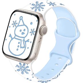Cute Christmas Soft Silicone Apple Watch Bands Compatible with Apple Watch Series 10 9 8 SE 7 6 5 4 3 2 1 Ultra 2 1, iWatch Bands for Women Men, Holiday Apple Watch Band for Apple Watch 42mm(Series 10) 41mm 40mm 38mm (Green Monster)