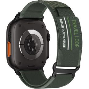 Trail Loop Nylon Band - Compatible with Apple Watch Ultra 2 Band 49mm 46mm 45mm 44mm 42mm 41mm 40mm 38mm Men Women,Rugged Braided Elastic Weave Sport Strap for iWatch Ultra Series 10/9/8/7/6/SE/5/4/3