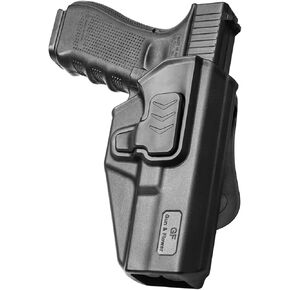 متوافق مع حافظة Glock 17، حافظة بوليمر OWB تناسب G17/19/31/32 (Gen1-5)، G22/23 (Gen 1-4)، G19x/45. حافظة حمل مفتوحة لحزام الخصر الخارجي، الاحتفاظ بالمستوى الثاني/360 قابل للتعديل .