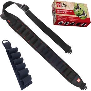 Shotgun Sling for 12ga Gun Sling for Shotgun with 15 Shell Holders, Gun Slings for Rifle Hunting Gun Strap for Shotgun, Rifle Sling with Swivels Sling Shot Gun 2 Point, Small Game Bandolier
