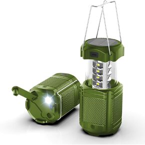 Camping Lantern 5000mAh Solar Hand Crank Telescopic LED Flashlight USB Charger for Power Outages ,Portable Rechargeable Battery Powered Operated Lanterns Lamp, Camping Gear Accessories (Black)