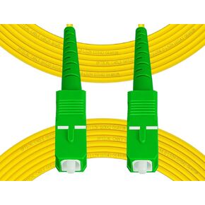 Fibergaga-5m(16ft) OS2 SC/APC to SC/APC Fiber Patch Cable Single Mode Fiber, Simplex, Length Option: 0.5M(1.6ft)-100m(328ft) 9/125µm 2.0mm Cable Diameter Fiber Optic Cable, OS1/OS2 Compatible
