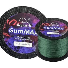 GumMAX 8X Large Length Stealth Braided Fishing Line Abrasion Resistant Superline Zero Stretch & Smaller Diameter Confuse & Catch Big Fish Better in Saltwater & Freshwater