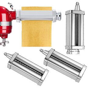 Pasta Maker Attachment for KitchenAid 3Pcs Pasta Maker Attachment Including Pasta Sheet Roller,Spaghetti Cutter,Fettuccine Cutter Fit All KitchenAid Stand Mixer in Saudi Arabia
