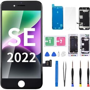 for iPhone SE 3rd / 2nd Generation and for iPhone 8 Screen Replacement SE 2022 4.7" LCD Display 3D Touch SE3 Glass Digitizer with Full Repair Fix Tools Kit Waterproof Sticker Magnetic Pad