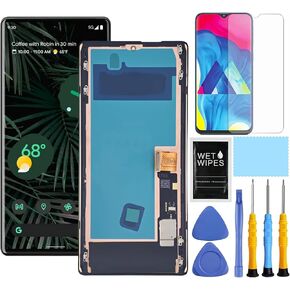 Amoled for Google Pixel 6 Pro Screen Replacement with Frame for Pixel 6 Pro Screen Replacement G8VOU GLUOG LCD Display digitizer Touch Screen Assembly with Repair Part Tools Black