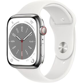 Apple Watch Series 8 (GPS + Cellular, 41MM) Starlight Aluminum Case with Starlight M/L Sport Band (Renewed Premium)