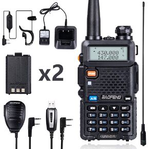 2 Pack BaoFeng UV-5R 8 Watt Ham Radio Handheld BaoFeng Radio with USB Charging Dual Band Ham Radio BaoFeng Walkie Talkie