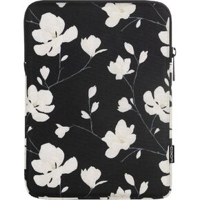 MoKo 12.9 Inch Laptop Sleeve Case Fits iPad Pro 12.9 M2 2022/2021/2020, Galaxy Tab S8+/S9+ 12.4 2022/2023, Surface Laptop Go 12.4", Polyester Bag Fit with Apple Pencil and Smart Keyboard,Tropical Leaf