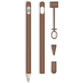 siduater Silicone Sleeve for Apple Pencil 1st Generation, Ultra Light Pen Skin Case Accessories Soft Protective iPad Pencil Grip Holder with 2 Nib Covers 1 Cable Adapter Tether, Magenta