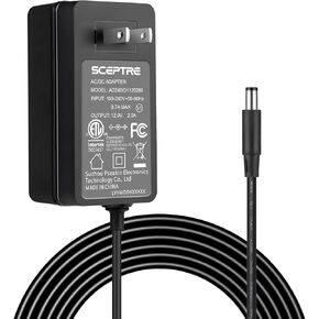 Kado AC/DC Adapter 12V-2A 24W Power Cord Genuine Parts Made for Sceptre Monitor E205W-16003R E205W-1600SR E205W-16003RT E205W-16003RT1 E205W-16003RTT E209W-16003R E209W-16003RT E209W-16003RT1 Series