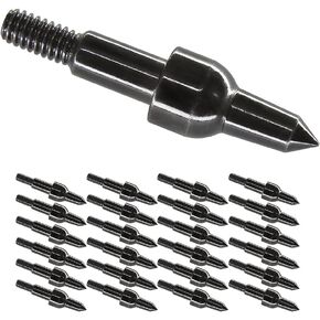 Wisdom 100 Grain Archery Bullet Field Points 11/32" Bowhunting Arrow Target Practice Tips,24 Pack