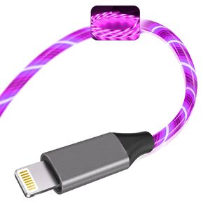 LED iPhone Charger Cord Light Up Lightning Cable | MFi Certified Apple Charger | Cool USB Fast Charging for iPhone 12 11 Pro Max XR X SE 8 Plus, iPad iPod and More (Blue, 3ft)