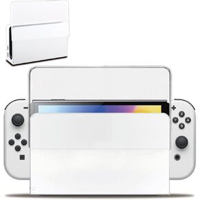 Custom Faceplate Cover for Nintendo Switch OLED Charging Dock, Anti-Scratch Switch OLED Dock Cover Clear Hard PC Replacement Shell for Switch OLED Charging Dock, Transparent