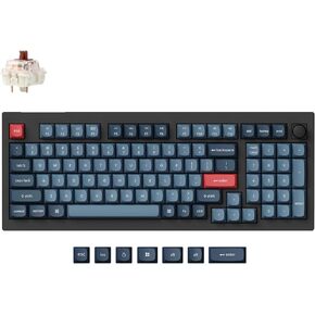 Keychron V5 Max Custom Wireless Mechanical Gaming Keyboard with Number Pad, 96% Layout QMK/VIA 2.4 GHz/Bluetooth 5.1/Wired, RGB Backlit Hot-Swappable Gateron Banana Switch for Mac Windows Linux