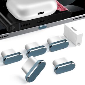 USB Type C Anti Dust Plug, TITACUTE Cover Cap [5-Pack] Plugs Port Caps Protectors for iPad Pro Air Mini Samsung A53 S22 S21 S20 FE Galaxy Z Flip Fold 4 3 Google Pixel 7 6 OnePlus, Grey