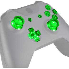 eXtremeRate Multi-Colors Luminated D-pad Thumbsticks Start Back ABXY Buttons (DTF) LED Kit for Xbox One Standard, Xbox One S X Controller with Black Classical Symbols Buttons - Controller NOT Included