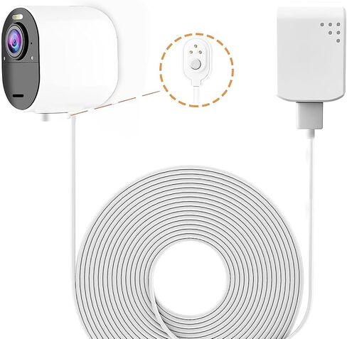 Charging Cable for Arlo Ultra/Ultra 2/Pro 3/Pro 4, Weatherproof Outdoor Magnetic Power Cable with Quick Charge Adapter, 30 Feet Black (NOT Compatible with Arlo Essential Spotlight) in Saudi Arabia