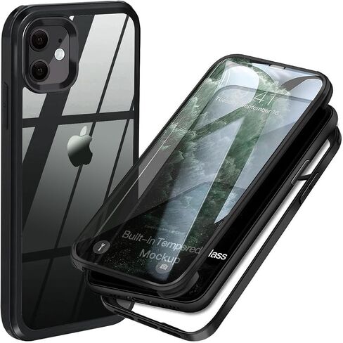 حافظة UBUNU لهاتف iPhone 12 Pro Max مع واقي شاشة مدمج من الزجاج المقسى وطبقة مزدوجة مطورة 360 درجة لكامل الجسم حافظة هاتف شفافة لهاتف iPhone 12 Pro Max 6.7 بوصة للرجال والنساء - أزرق in Saudi Arabia