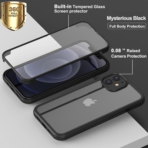 حافظة UBUNU لهاتف iPhone 12 Pro Max مع واقي شاشة مدمج من الزجاج المقسى وطبقة مزدوجة مطورة 360 درجة لكامل الجسم حافظة هاتف شفافة لهاتف iPhone 12 Pro Max 6.7 بوصة للرجال والنساء - أزرق in Saudi Arabia