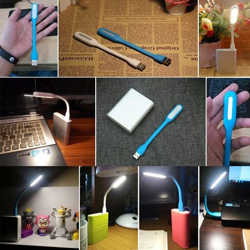 مصباح توصيل USB للكمبيوتر المحمول شحن الطاقة USB مصابيح كتاب صغيرة LED حماية العين ضوء القراءة ضوء دائري صغير ضوء ليلي (أبيض 10 قطعة ضوء USB) in Kuwait