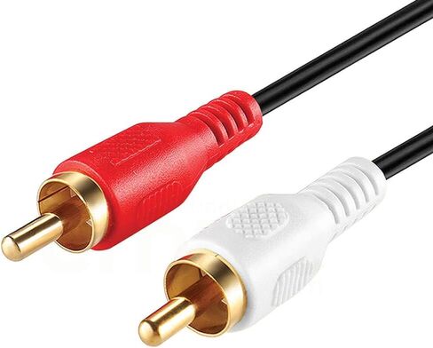 Cmple - 2 RCA to 2 RCA Cables 1.5ft, Stereo Audio Speaker Cable Male to Male Dual RCA Cord Subwoofer Cable for Car Stereo, Marine Audio, Audio Mixer, Amplifier - Black in Saudi Arabia