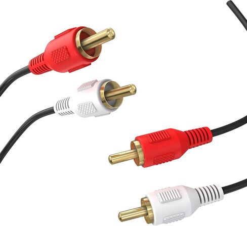 Cmple - 2 RCA to 2 RCA Cables 1.5ft, Stereo Audio Speaker Cable Male to Male Dual RCA Cord Subwoofer Cable for Car Stereo, Marine Audio, Audio Mixer, Amplifier - Black in Saudi Arabia