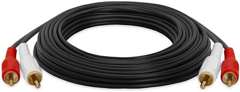 Cmple - 2 RCA to 2 RCA Cables 1.5ft, Stereo Audio Speaker Cable Male to Male Dual RCA Cord Subwoofer Cable for Car Stereo, Marine Audio, Audio Mixer, Amplifier - Black in Saudi Arabia