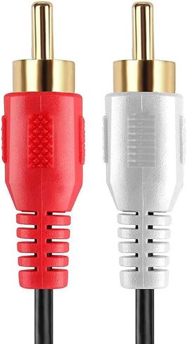 Cmple - 2 RCA to 2 RCA Cables 1.5ft, Stereo Audio Speaker Cable Male to Male Dual RCA Cord Subwoofer Cable for Car Stereo, Marine Audio, Audio Mixer, Amplifier - Black in Saudi Arabia