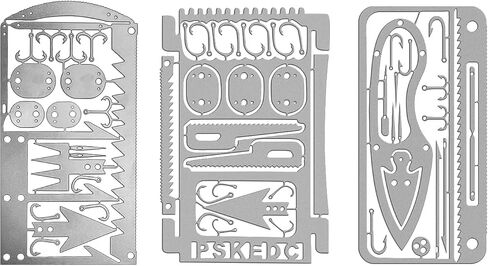بطاقات النجاة، أدوات تخييم متعددة الأدوات EDC Kit للمشي في الهواء الطلق، وصيد الأسماك، والصيد، والبقاء على قيد الحياة في البرية، ومحفظة معدات الطوارئ (3 قطع) in Kuwait