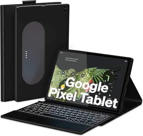 Bluetooth Keyboard Case Touch for Google Pixel Tablet 11" 2023, Supports Official Charging Dock,Google Pixel Tablet Keyboard Rechargeable with 7-Color Backlit and Trackpad, Black in Saudi Arabia