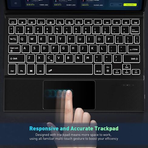 Bluetooth Keyboard Case Touch for Google Pixel Tablet 11" 2023, Supports Official Charging Dock,Google Pixel Tablet Keyboard Rechargeable with 7-Color Backlit and Trackpad, Black in Saudi Arabia
