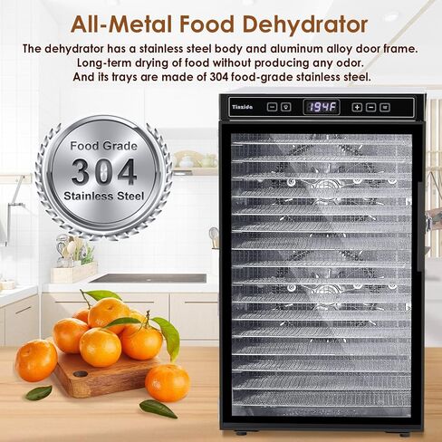 Food Dehydrator,14 Stainless Steel Trays, Dehydrator Machine For Jerky, Meat, Dog Treats, Herb, Vegetables, Fruit, 24H Timer, 194ºF Temperature Control, Safety Over-Heat Protection in Saudi Arabia