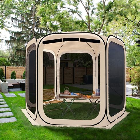 Pop-up Screened Tent, Instant Screen House Portable Screen Room Canopy Outdoor Gazebo with Mosquito Net for Patio, Backyard, Garden and Outdoor Activities, 12x12 in Saudi Arabia