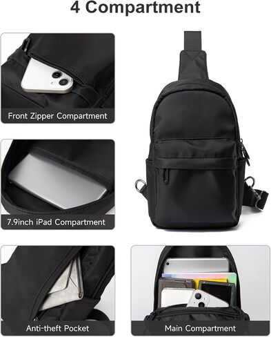 Sling Bag for Men Leather Crossbody Bag with Handgun Holder and USB Charging Port, Vintage Cross Body Pack, 7L Small Casual Daypacks for Travel, Commute, Cycling (Brown) in Saudi Arabia
