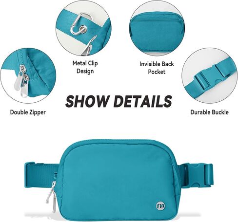 حقيبة حزام صغيرة مقاومة للماء من Mum's Memory للنساء، حقيبة كاجوال من النايلون في كل مكان للسفر والجري والمشي لمسافات طويلة وركوب الدراجات (أخضر جيشي) in Kuwait