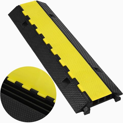 Cable Ramp 1 Pack 3 Channel Rubber Cable Protector Ramps, Cable Wire Cord Cover Ramp, 28000 lbs Capacity Heavy Duty Speed Bump Driveway Outdoor Hose Cable Ramp Protective Cover in Saudi Arabia