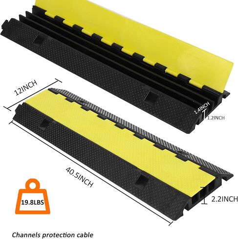 Cable Ramp 1 Pack 3 Channel Rubber Cable Protector Ramps, Cable Wire Cord Cover Ramp, 28000 lbs Capacity Heavy Duty Speed Bump Driveway Outdoor Hose Cable Ramp Protective Cover in Saudi Arabia
