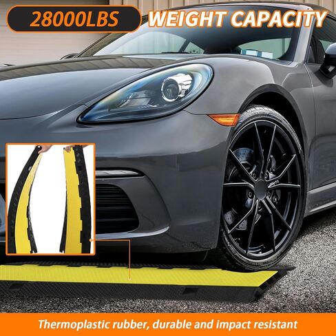 Cable Ramp 1 Pack 3 Channel Rubber Cable Protector Ramps, Cable Wire Cord Cover Ramp, 28000 lbs Capacity Heavy Duty Speed Bump Driveway Outdoor Hose Cable Ramp Protective Cover in Saudi Arabia